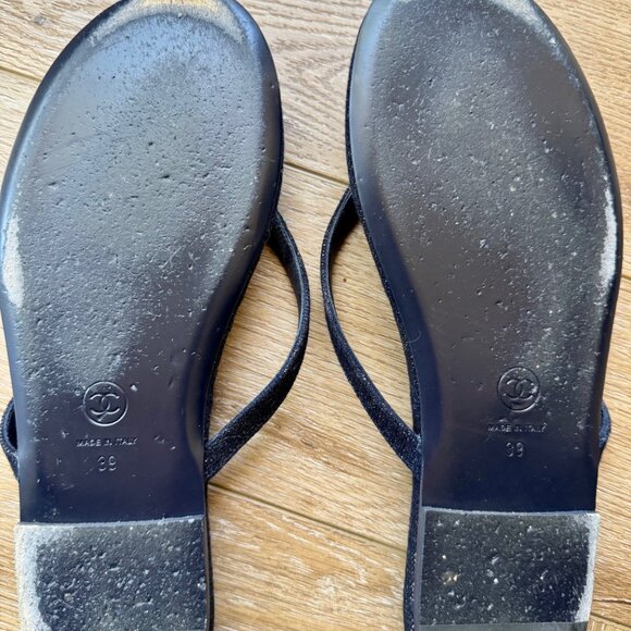 CHANEL 2024 Interlocking CC Logo Flip Flops - Authentic - Picture 5 of 7